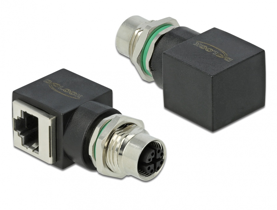 Adaptor M12 la RJ45 Delock, IP67 Industrial