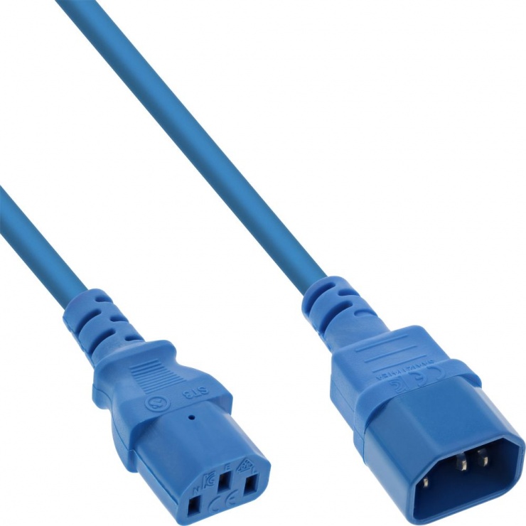 Cablu Alimentare C13-C14 0.3m Albastru Inline