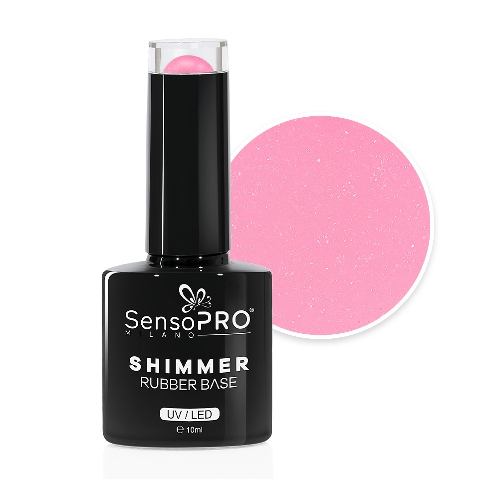 Shimmer Rubber Base SensoPRO Milano #61 Pink Paradise 10ml