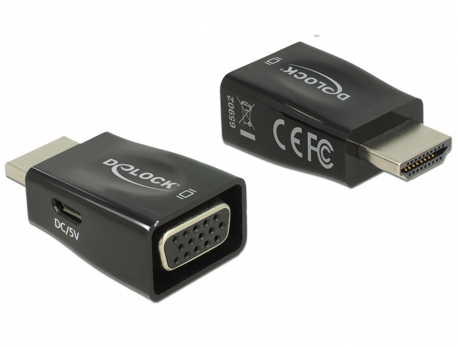 Adaptor HDMI la VGA Delock 65902 cu Alimentare