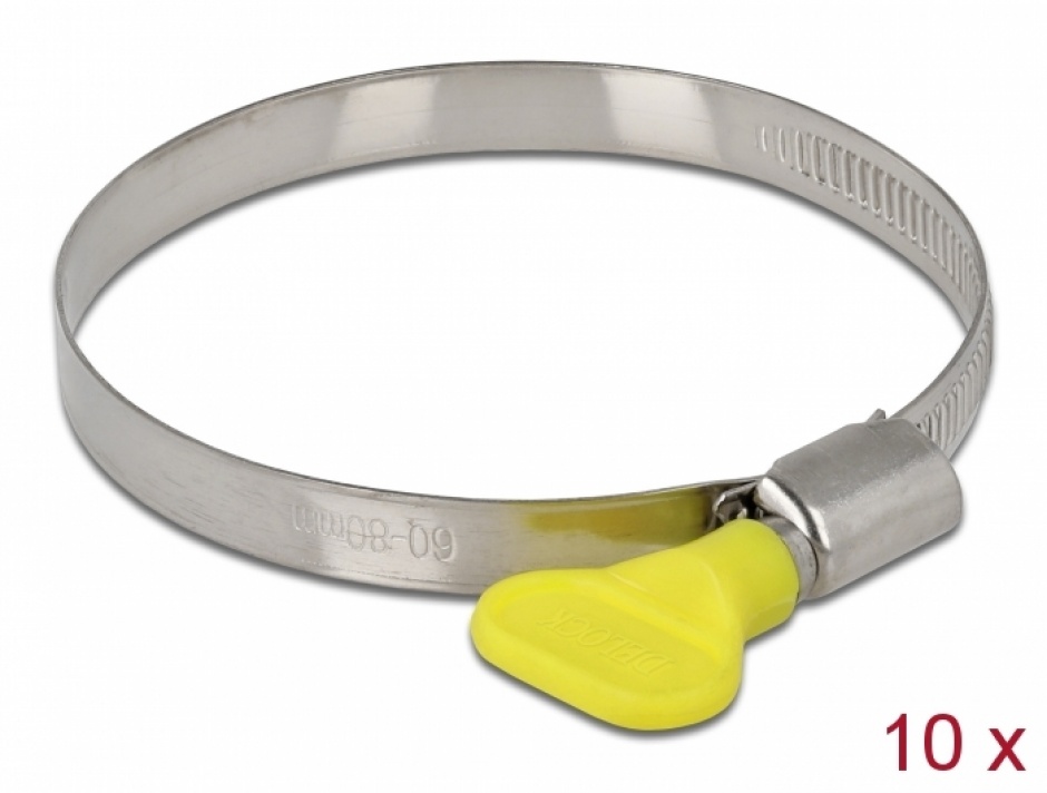 Set 10 Cleme Furtun 60-80 mm Delock Inox