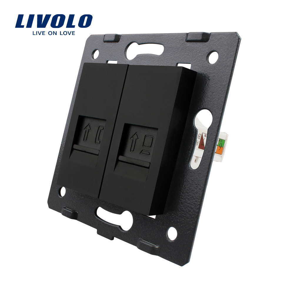 Priza Dublă Telefon + Internet Livolo, Cat6 - imagine 5