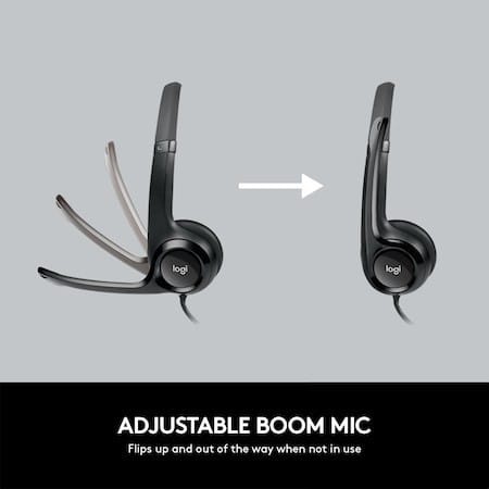 Căști Logitech H390 USB cu Microfon Cancel Noise - Negru - imagine 10
