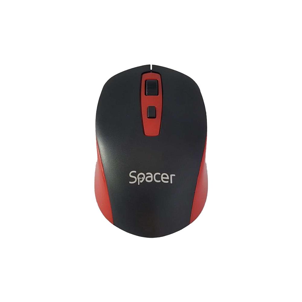 Mouse Wireless Spacer 1600 DPI Negru-Rosu - Baterii Incluse - imagine 3