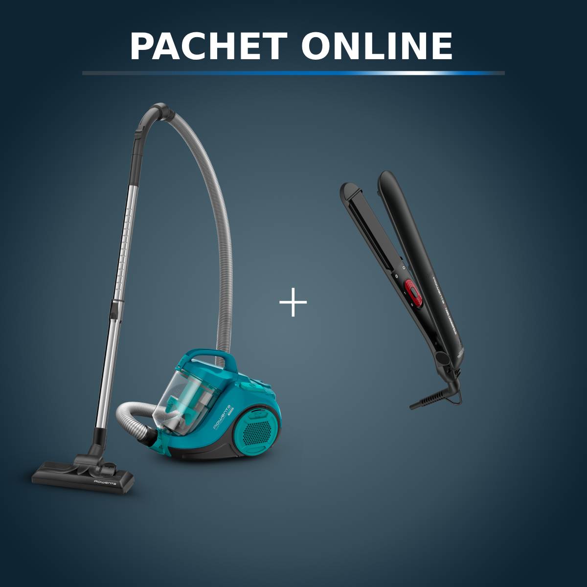 Pachet Rowenta: Aspirator + Placă Păr -50%