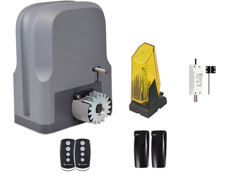 Kit automatizare poarta culisanta, pana la 600kg, 220V, releu wireless compatibil Tuya, accesorii, Linomatik SLIDE6KIT-N-FULL-TUYA
