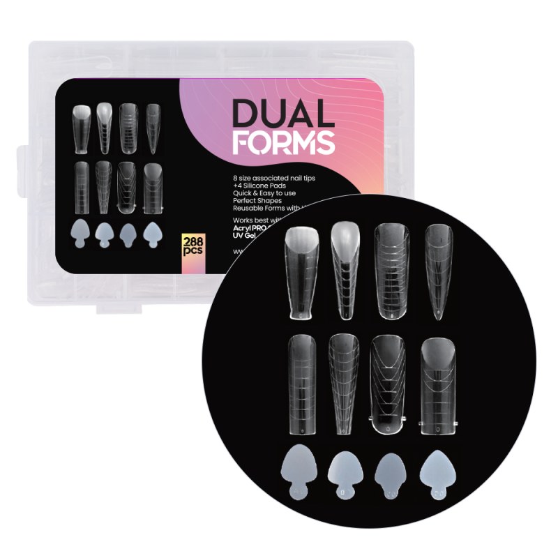 Set Tips Dual Forms 8 modele si French Silicone Pads - 288 buc. Nailshop - imagine 1