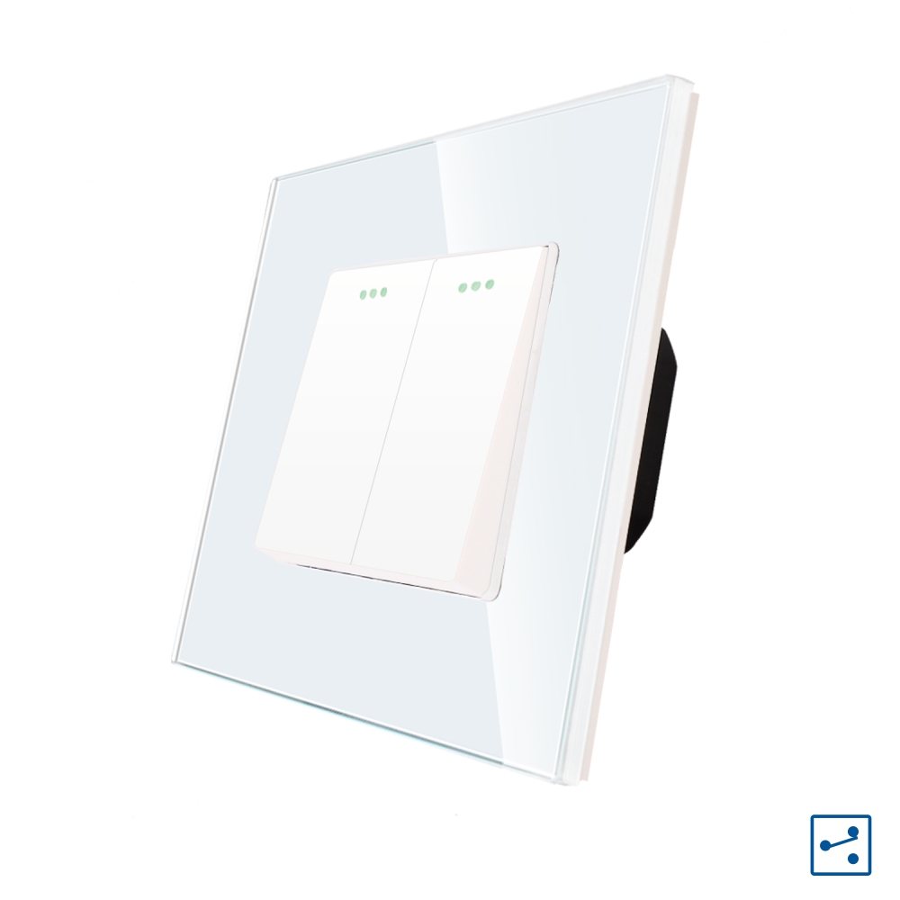 Intrerupator Dublu Scara Mecanic LUXION Sticla
