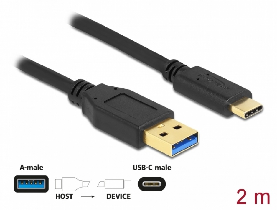 Cablu USB 3.2 Delock 2m, 10 Gbps