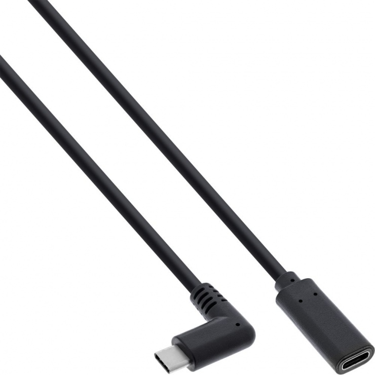 Cablu Prolongator USB-C 3.2 2m, 3A, 90°, Inline