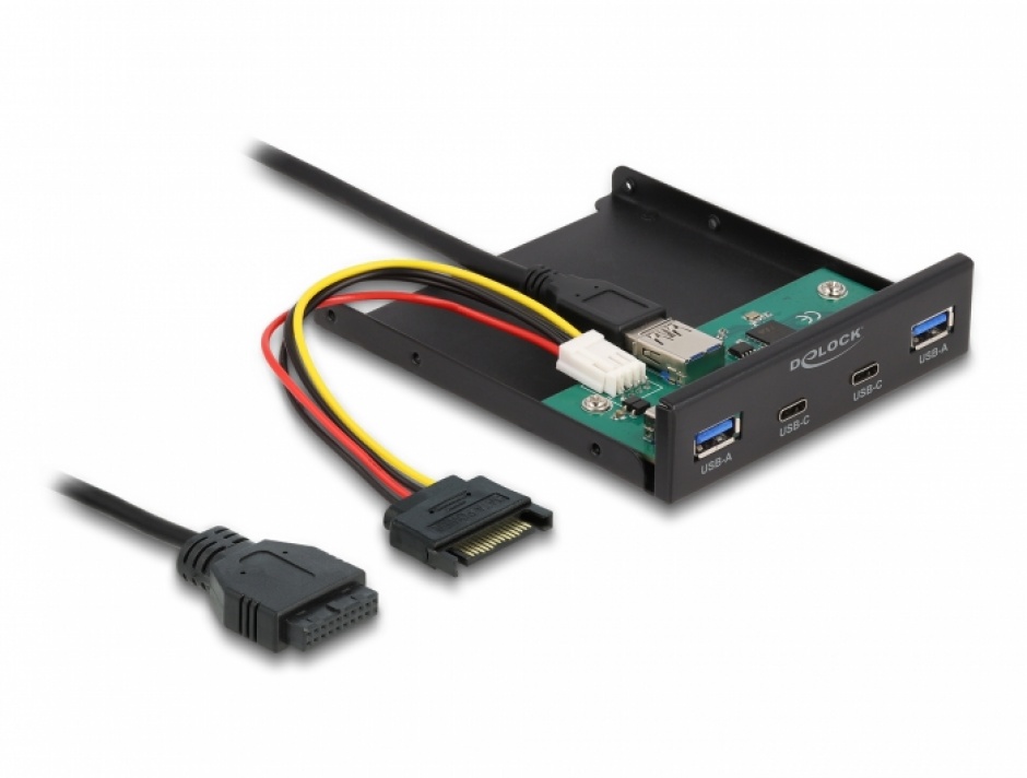 Front Panel Delock 3.5" USB 3.2, 2x Type-C + 2x USB-A