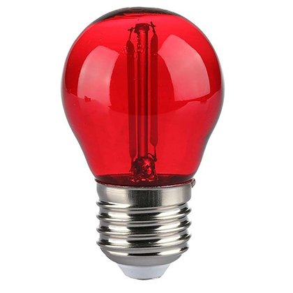 Bec LED G45 E27 2W Rosu Filament V-TAC