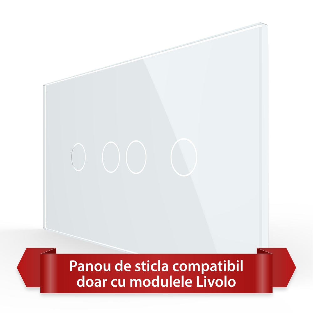 Panou Touch Livolo Dublu+Dublu, Sticlă
