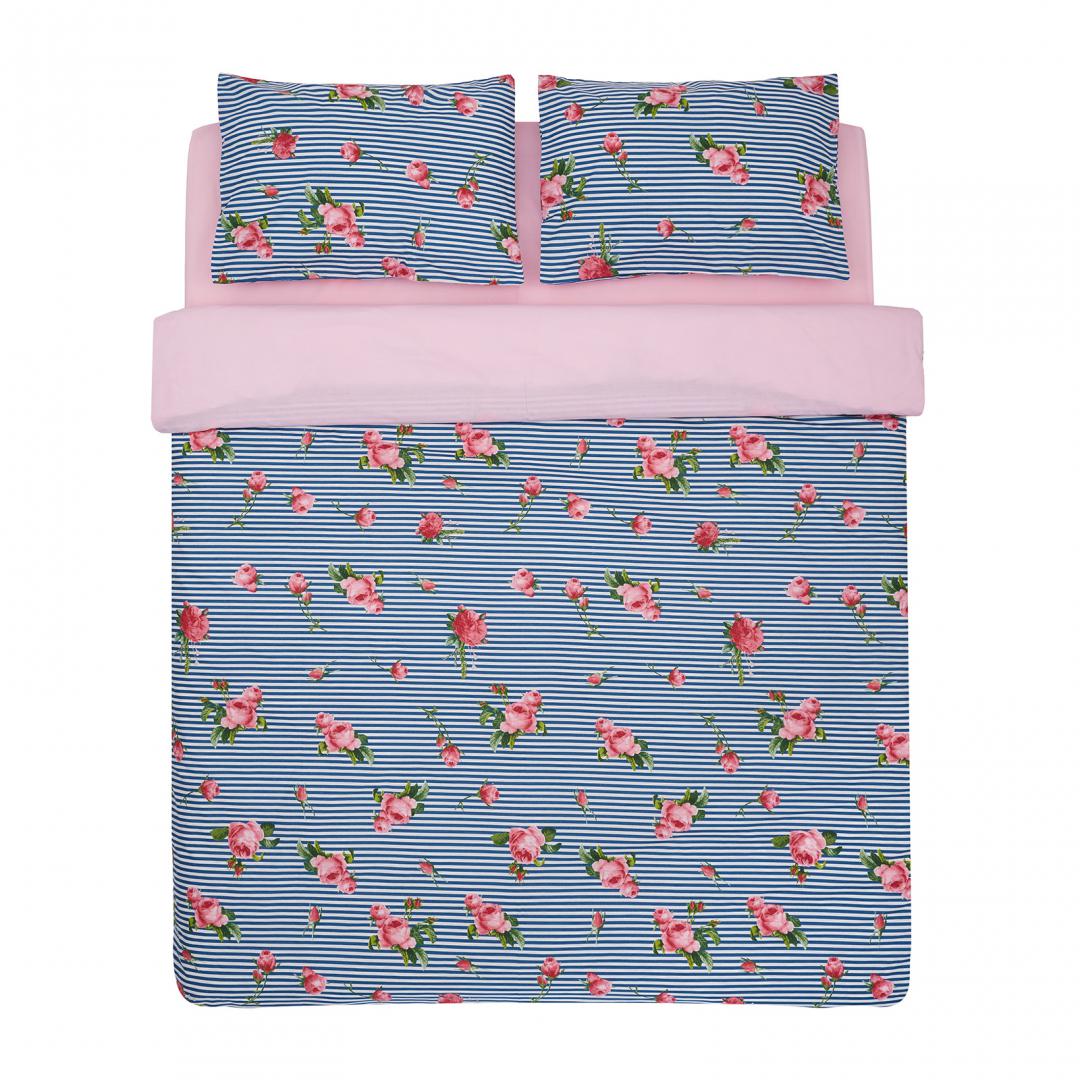 Lenjerie Pat Dublu 100% Bumbac 132TC Rose - Generic - imagine 2