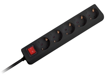 Prelungitor Omega 5 prize cu întrerupător - 3m