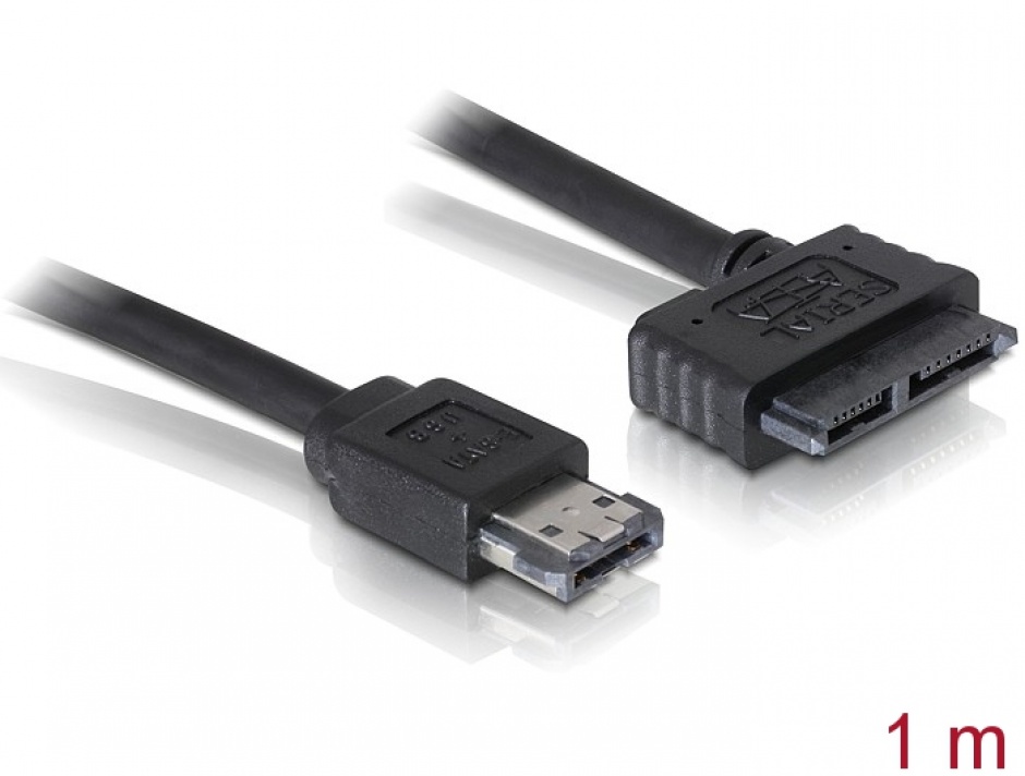 Cablu eSATAp la Slim SATA 1m, Delock 84414