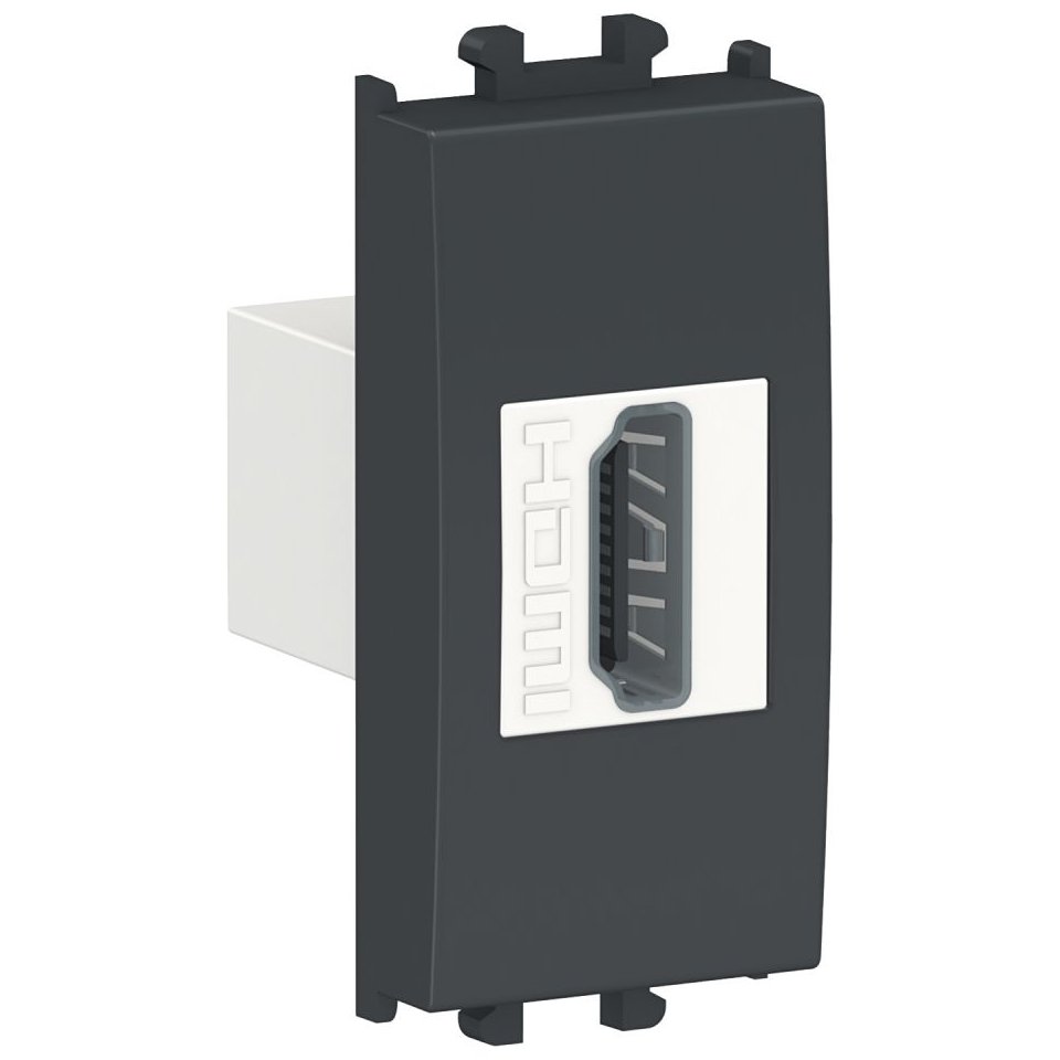 Priza HDMI 1 modul Schneider Easy Styl, Negru