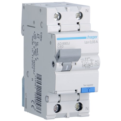Disjunctor Dif. Hager 1P+N 40A 30mA Siguranță