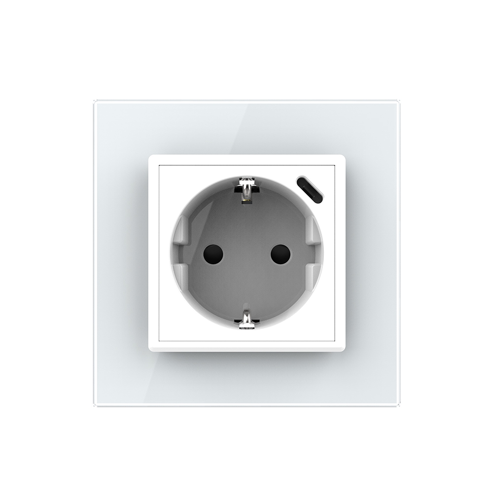 Priza Schuko + USB-C LIVOLO, Sticlă, 16A - imagine 2