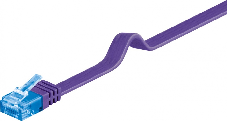 Cablu RJ45 CAT 6A Flat 0.5m Mov, Goobay