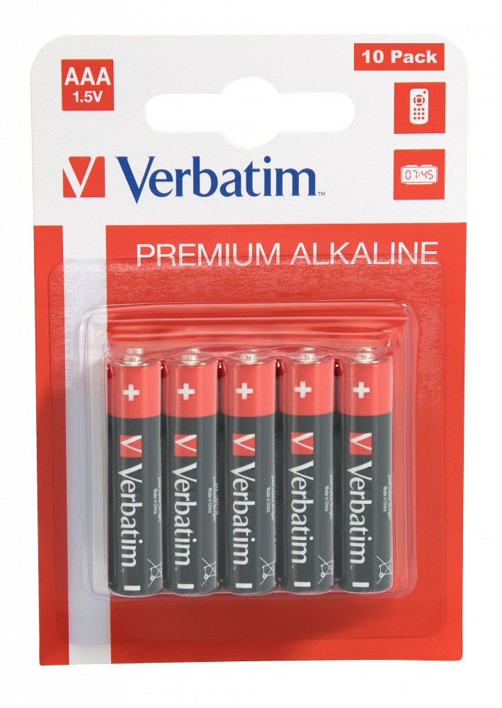 Baterii AAA Alcaline Verbatim 1.5V - 10 bucăți | Energie Durabilă