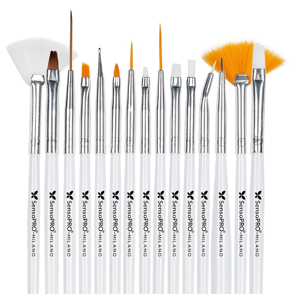 Set 15 Pensule SensoPRO Milano Pastel White - imagine 2