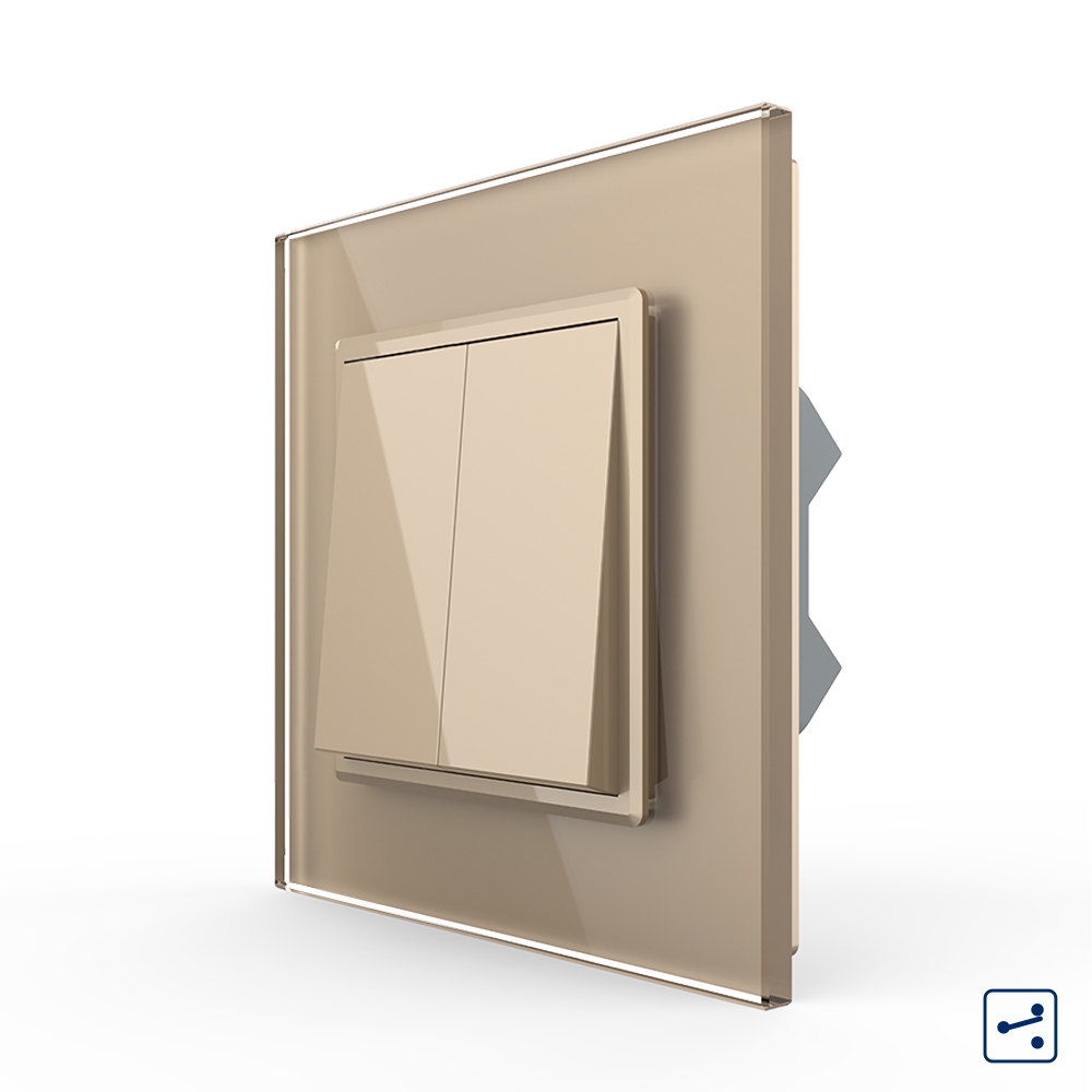 Intrerupator Dublu Mecanic LIVOLO Sticla - imagine 9