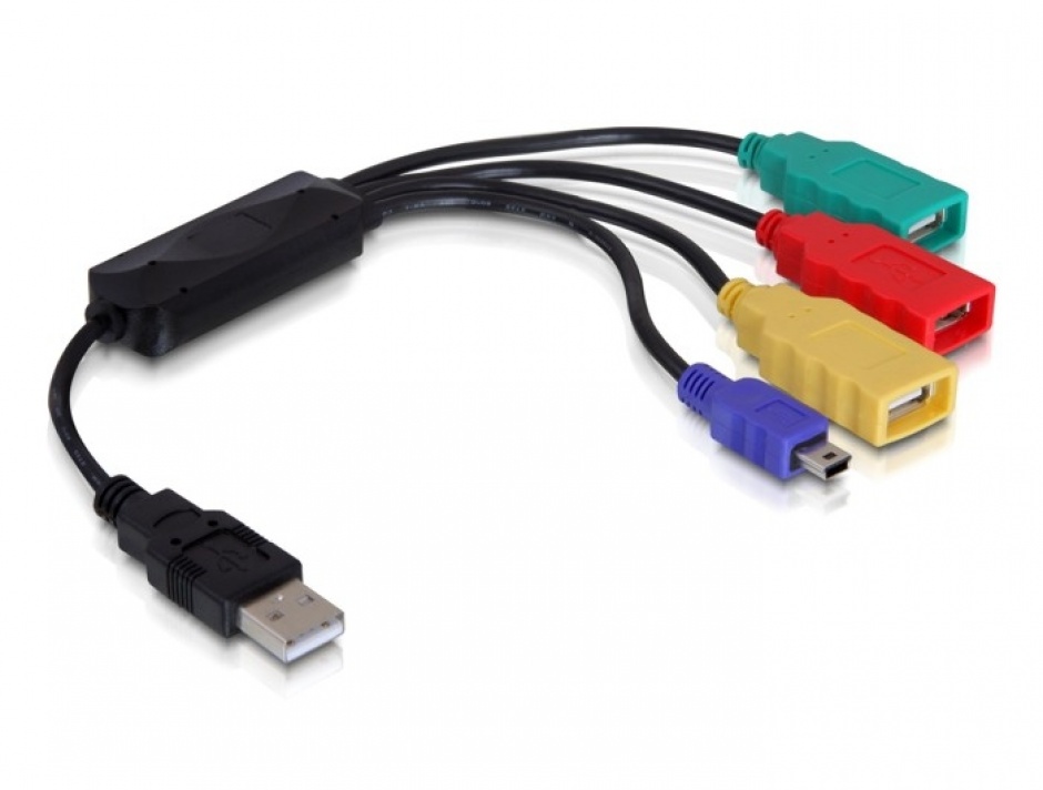 Hub USB 2.0, 4 Porturi, Delock 61724 - imagine 1