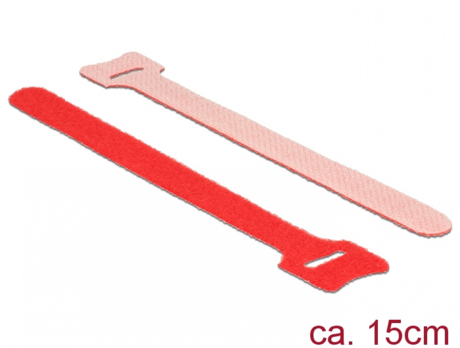 Curele cu arici rosii Delock, 150 mm, Set 10 bucati
