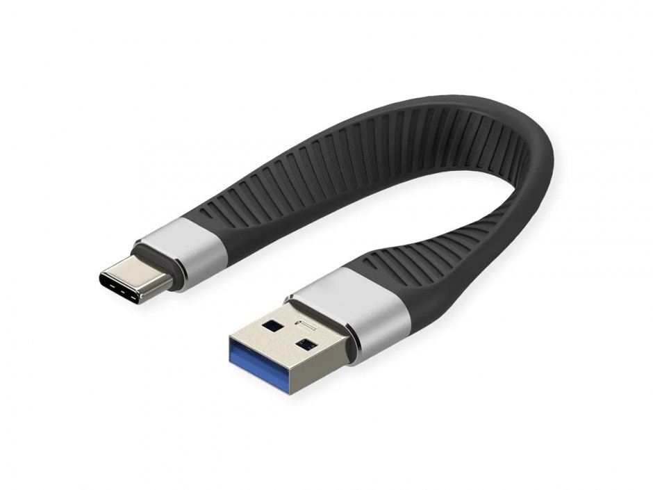 Cablu USB-A 3.2 la Type-C 11cm Silicon Roline