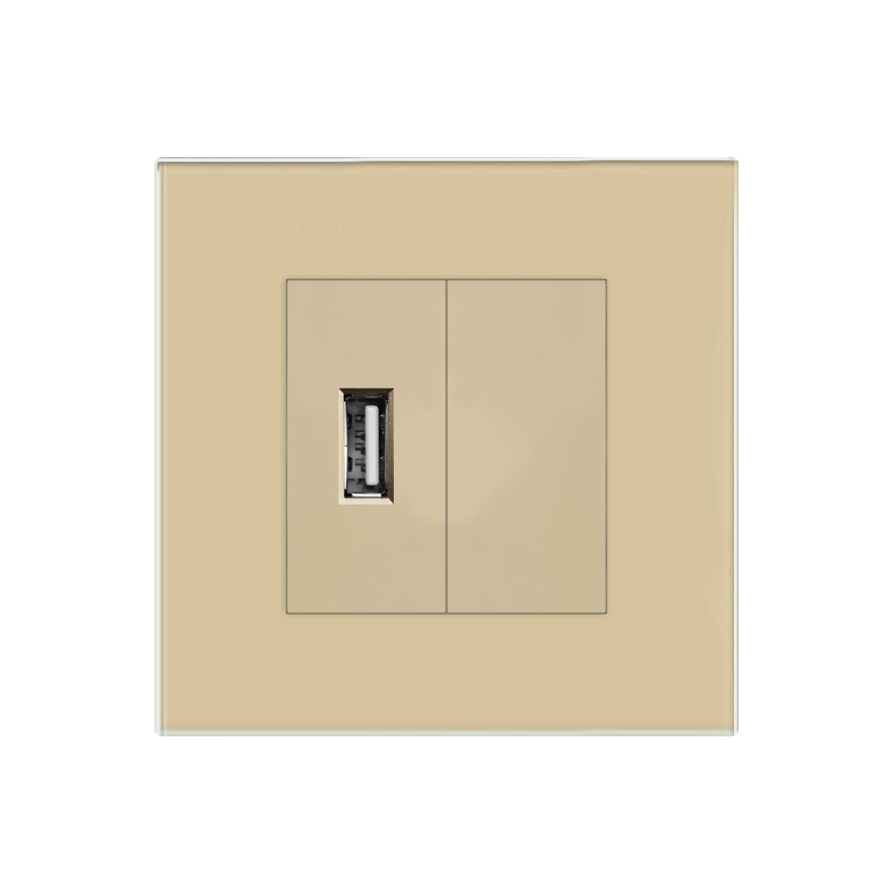 Priza USB + Blank Rama Sticla LUXION, Alba - imagine 12