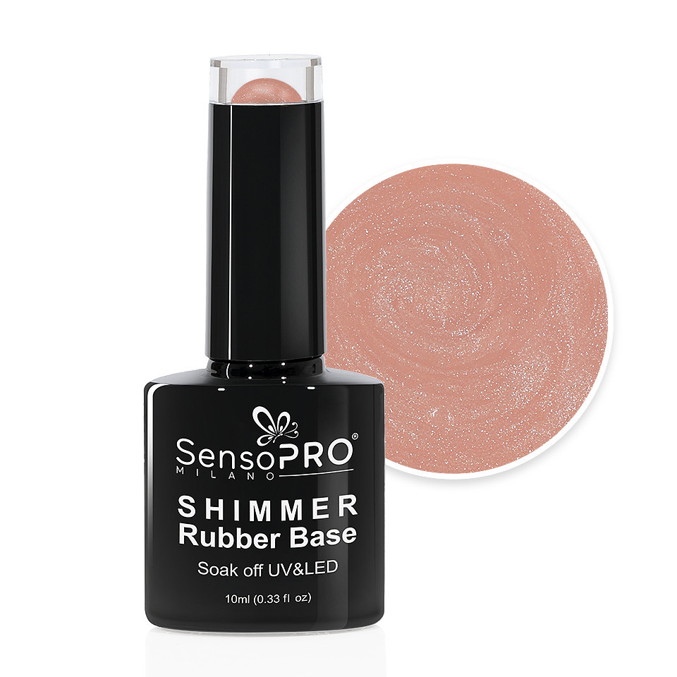 Shimmer Rubber Base SensoPRO #04 Nude Silver
