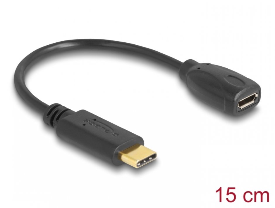 Adaptor USB-C la Micro USB Delock, 15cm
