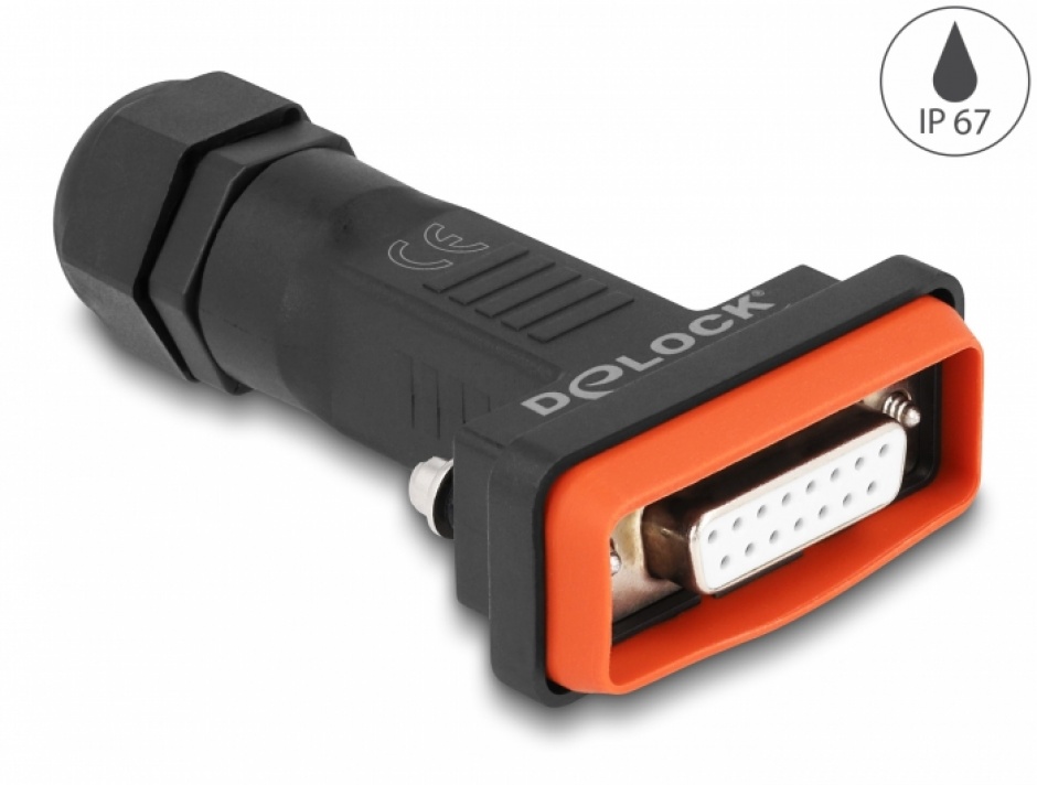 Conector D-Sub 15P Delock IP67 Rezistent la Apă