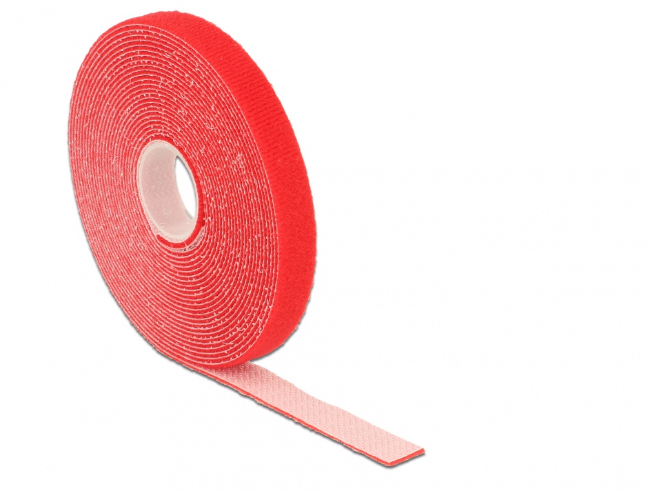 Rola cu arici roșie 5m x 13mm Delock, reutilizabilă