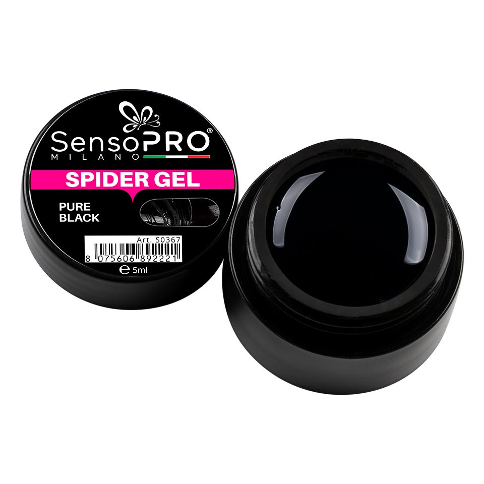 Spider Gel SensoPRO Pure Black, 5 ml