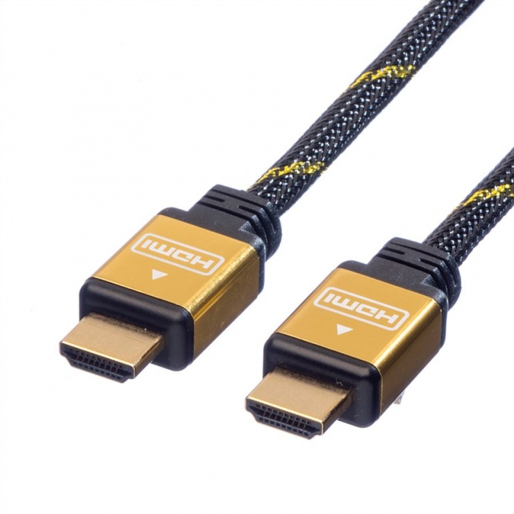 Cablu HDMI 4K Roline 1.5m, Aurit