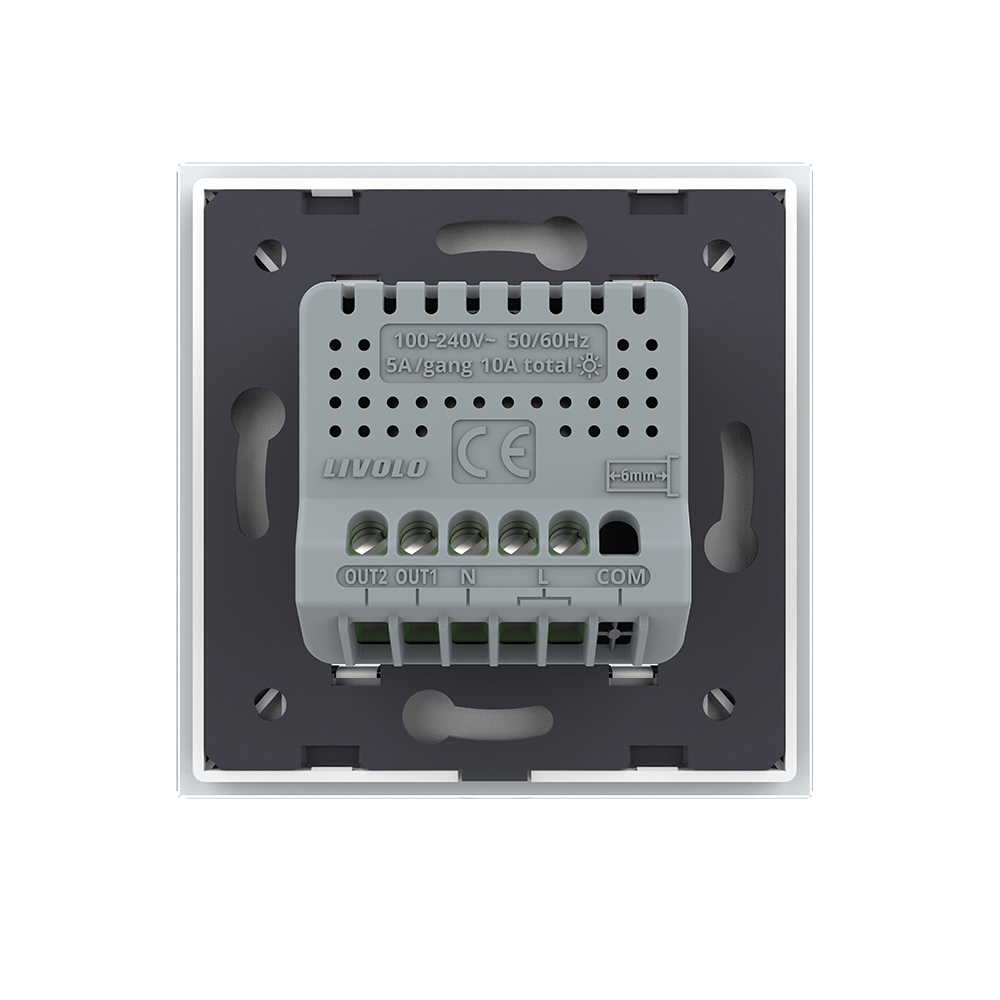Intrerupator Dublu Wi-Fi Touch LIVOLO, Sticla - imagine 4