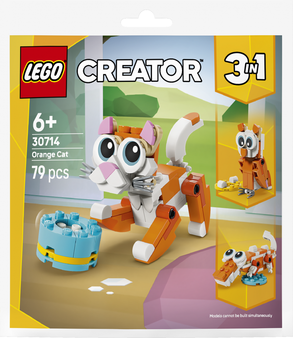 LEGO 30714 Pisică Portocalie 3 în 1 - Set Creativ Animale - imagine 1