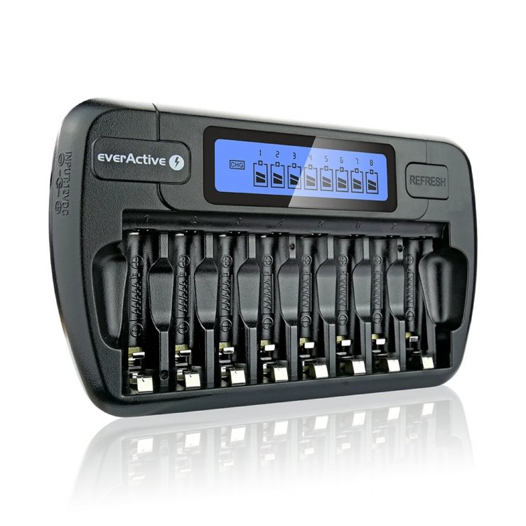 Incarcator OEM NC800, 8 sloturi AA/AAA, ecran LCD