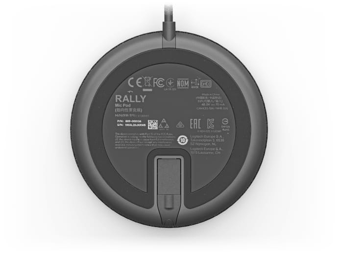 Microfon LOGITECH Rally Mic Pod USB Negru - Audio Premium Conferințe - imagine 9