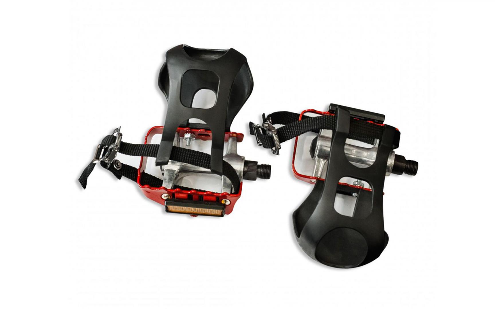 Pedale Aluminiu 869LC Ax CrMo Arg/Rosu - Bicicleta