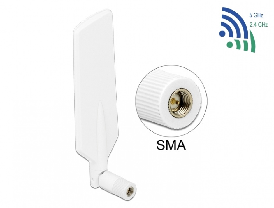 Antena Dual Band Delock, LTE/WLAN, 1-4 dBi