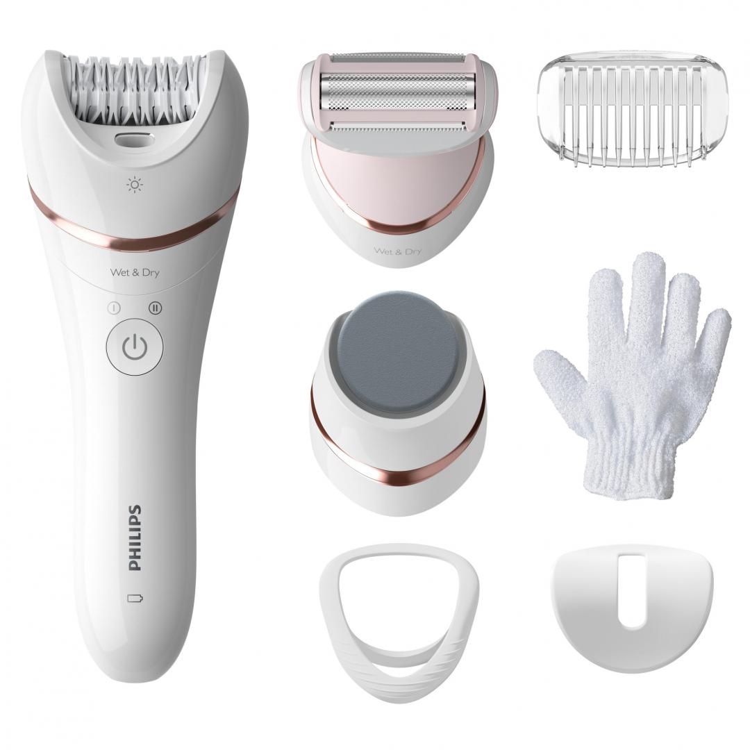 Epilator Philips Seria 8000 BRE730/10 - Umed și Uscat, 7 Accesorii