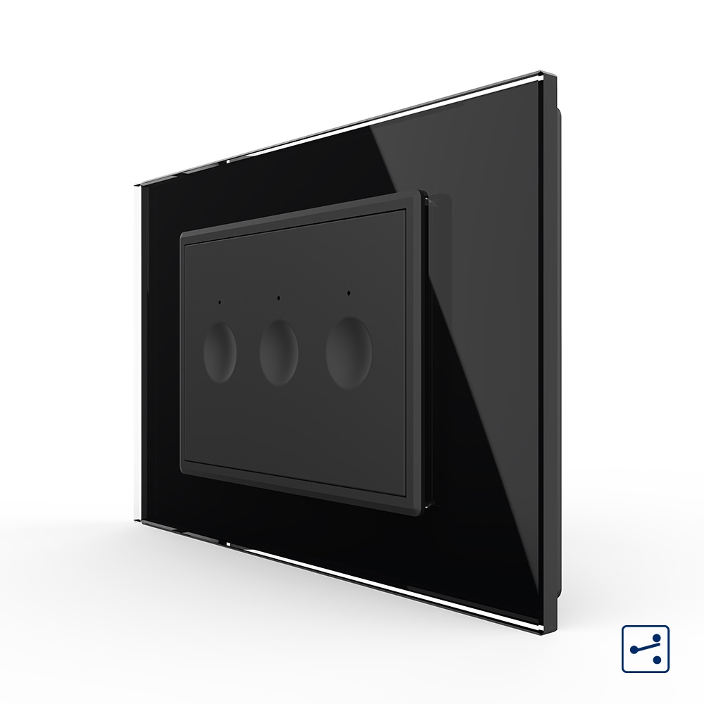 Intrerupator Touch Triplu Livolo, Sticla, Standard Italian - imagine 5