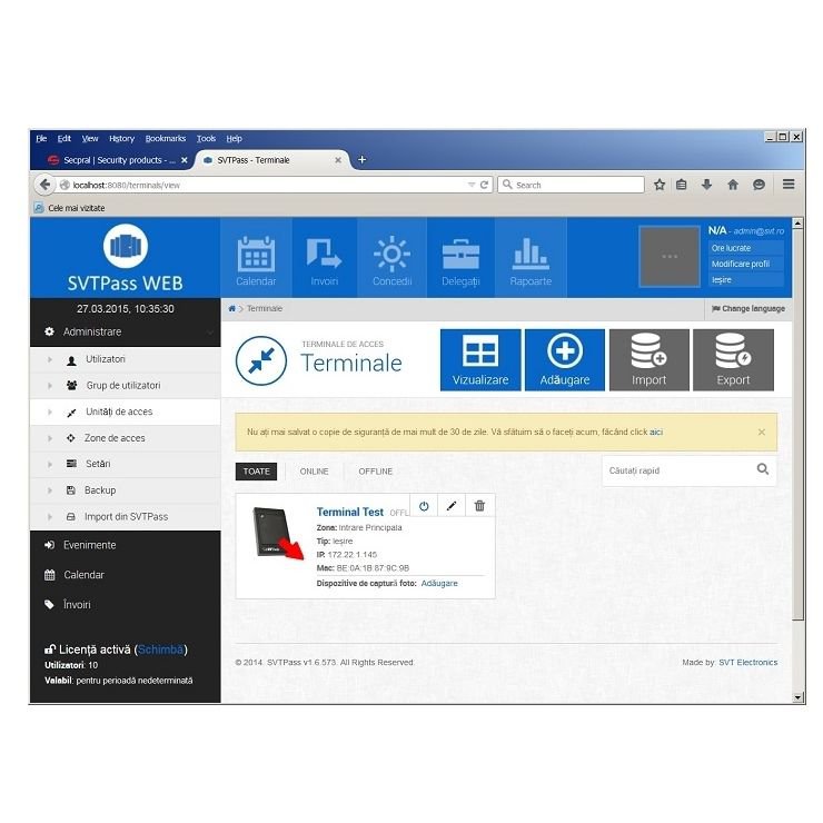 Licenta Software SVTECH SVT PASS 2 - 100 Utilizatori