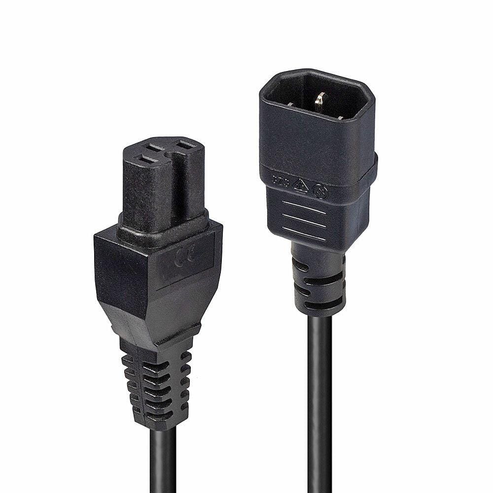 Cablu Alimentare Lindy C14-C15 2m Negru - Extensie IEC - imagine 5