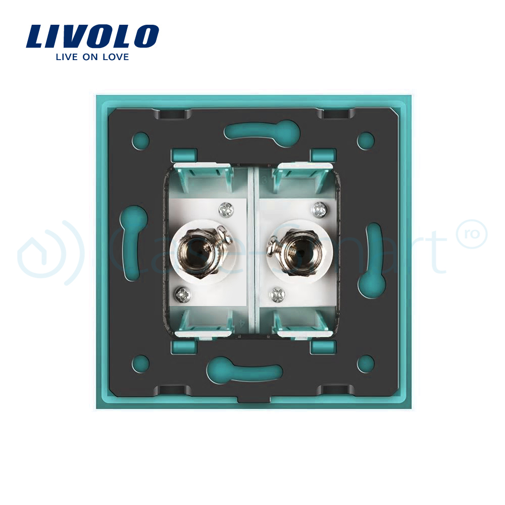 Priză TV Dublă Livolo cu Ramă Sticlă - imagine 12