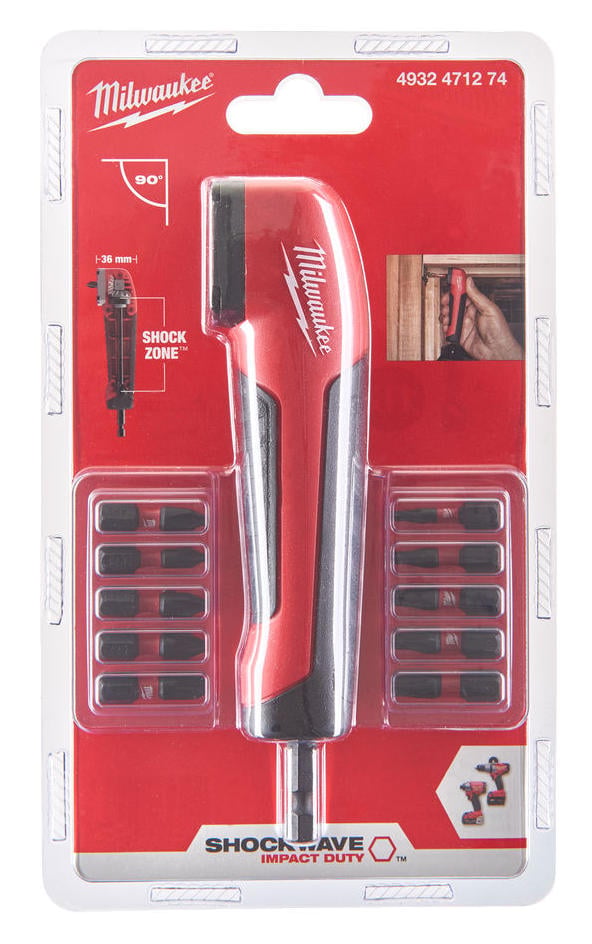 Adaptor Milwaukee 90° cu 10 B Shockwave