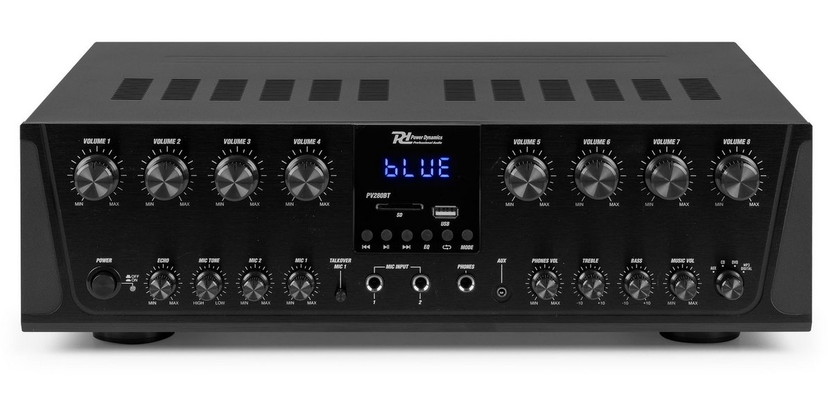 Power Dynamics PV280BT - 8 Zone Bluetooth Amplifier